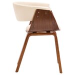 vidaXL Chaises à manger lot de 4 crème bois courbé et similicuir