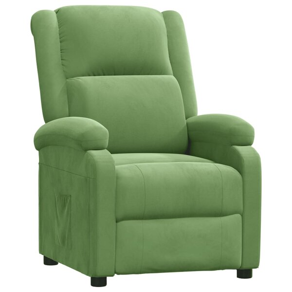vidaXL Fauteuil inclinable vert clair velours