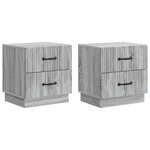 vidaXL Cabinet de chevet 2 pc Sonoma gris 43 x 34 5 x 44 5 cm