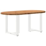 vidaXL Table à manger marron clair bois de chêne massif ovale