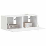 vidaXL Meuble TV mural 2 Pièces Blanc 60 x 31 x 29.5 cm Bois d'ingénierie