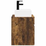 vidaXL Meuble-sèche avec évier mural Chêne fumé 39 x 41 x 62 5 cm