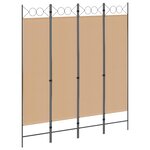 vidaXL Paravent 4 panneaux Beige 160 x 180 cm Tissu