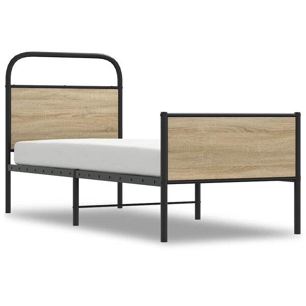 vidaXL Cadre de lit sans matelas 90x190cm chêne sonoma bois ingénierie