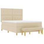 vidaXL Lit à ressorts avec matelas Crème 140 x 190 cm tissu