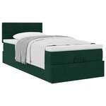 vidaXL Cadre de lit ottoman avec matelas vert foncé 80x200 cm velours