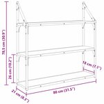 vidaXL Étagère Murale avec étagère Chêne artisanal 80 x 21 x 78 5 cm