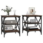 vidaXL Tables d'appoint 2 Pièces Chêne marron 40x42x50 cm Bois ingénierie