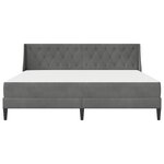 vidaXL Cadre de lit avec matelas Gris foncé 200 x 200 cm Velours