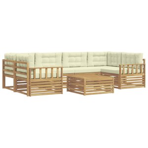 vidaXL Ensemble de canapés d'extérieur 7 pc Blanc et crème Polyester