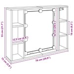 vidaXL Armoire à miroir avec LED chêne artisanal 76x15x55 cm