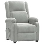 vidaXL Fauteuil inclinable électrique gris clair velours