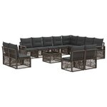 vidaXL Ensemble de canapé de jardin 13 Pièces Gris polyrotin