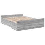 vidaXL Cadre de lit avec tiroirs sans matelas sonoma gris 135x190 cm