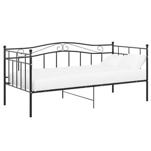 vidaXL Cadre de canapé-lit sans matelas noir métal 90x200 cm