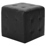 vidaXL Poufs 2 Pièces Noir 30 x 30 x 30 cm Similicuir