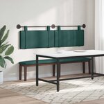 vidaXL Tête de lit suspendue Vert foncé Tissu