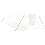 vidaXL Serre avec cadre en acier blanc 30 m² 10x3x2 m