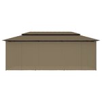 vidaXL Belvédère avec rideaux 600x298x270 cm Taupe 180 g/m²