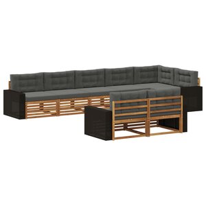 vidaXL Ensemble de canapés d'extérieur 8 pc Naturel et Anthracite