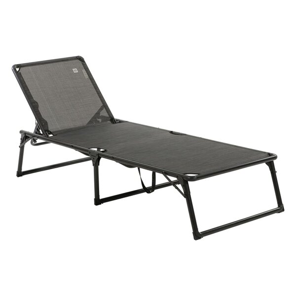 Travellife Chaise longue de camping Como gris mélangé