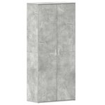 vidaXL Armoire à chaussures gris béton 80x39x180 cm en bois aggloméré