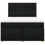 vidaXL Sommier à lattes de lit avec matelas Noir 160x200 cm Tissu