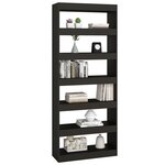 vidaXL Bibliothèque/Séparateur de pièce noir bois d'ingénierie