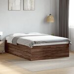 vidaXL Cadre de lit sans matelas chêne marron 120x190 cm