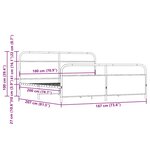 vidaXL Cadre de lit en métal sans matelas chêne fumé 180x200 cm