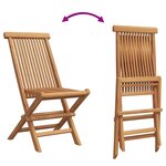 vidaXL Ensemble de salle à manger pour jardin 5 Pièces Marron Teck massif