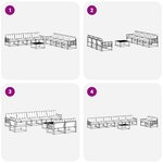 vidaXL Ensemble de canapés d'extérieur 9 pc Blanc et crème