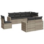 vidaXL Salon de jardin 8 Pièces avec coussins gris clair résine tressée