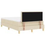 vidaXL Lit boxspring avec matelas Crème 120 x 200 cm tissu