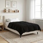 vidaXL Duvet d'été simple Matelassé Noir 155 x 200 cm Microfibre