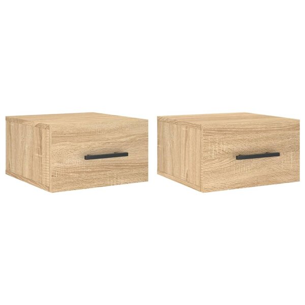 vidaXL Tables de chevet murales 2 Pièces chêne sonoma 35x35x20 cm