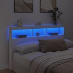 vidaXL Armoire tête de lit avec LED blanc 160x17x102 cm