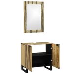 vidaXL Ensemble de mobilier de salle de bain avec étagère 2 Pièces Marron