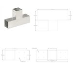 vidaXL Connecteurs de poteau 4 Pièces Forme en T Métal galvanisé 81x81 mm