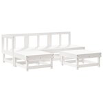 vidaXL Salon de jardin 5 Pièces blanc bois massif de pin