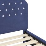 vidaXL Cadre de lit pour enfants avec tête de lit Bleu police Velours