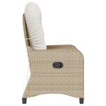 Fauteuil relax avec coussin en poly rattan beige
