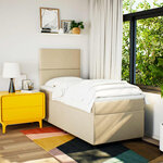 vidaXL Sommier à lattes de lit et matelas Crème 90x190 cm Tissu