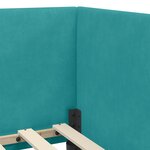 vidaXL Cadre de lit d'angle Turquoise 90 cm x 200 cm tissu