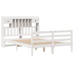 vidaXL Lit bibliothèque sans matelas blanc 160x200 cm bois pin massif