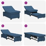 vidaXL Canapé-lit escamotable Bleu 194 x 50 x 82 cm Contreplaqué