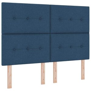 vidaXL Lit à ressort LED avec matelas Bleu 140 x 190 cm tissu