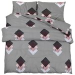 vidaXL Ensemble de housse de couette Gris 200x200 cm Coton