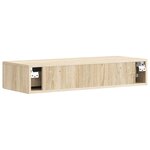 vidaXL Table d'appoint murale 87 5 x 34 5 x 17 cm Bois d'ingénierie