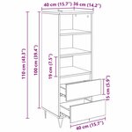 vidaXL Haut Armoire Chêne noir 40 x 36 x 110 cm Bois d'ingénierie
